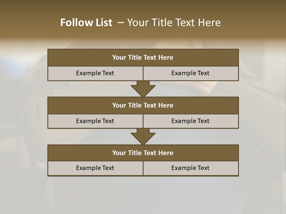 Young Woman Resting On Back Of Chair PowerPoint Template