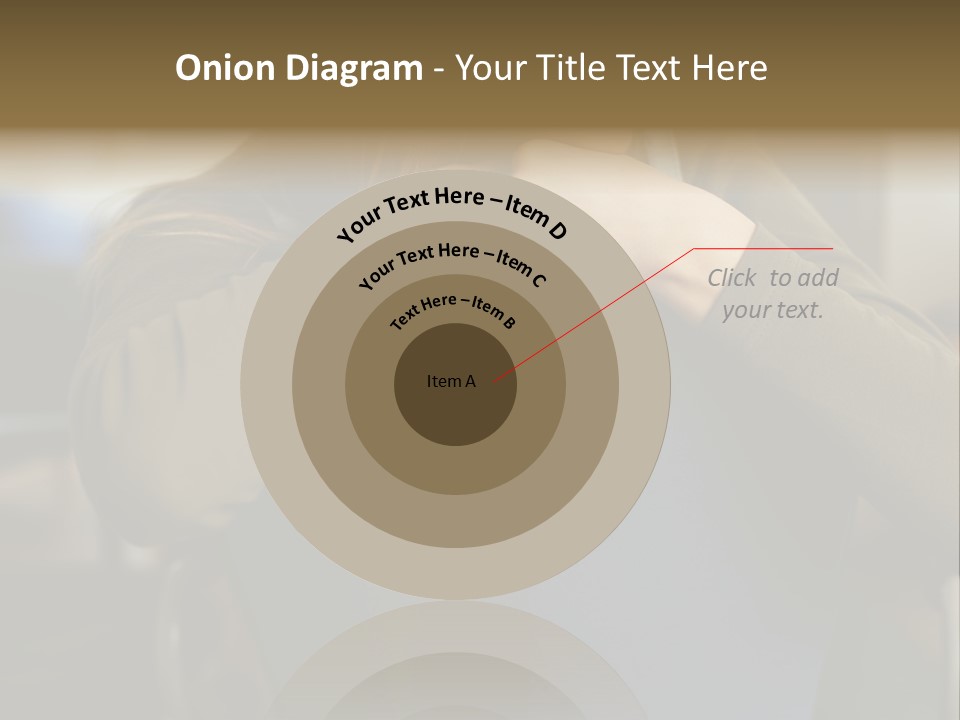 Young Woman Resting On Back Of Chair PowerPoint Template