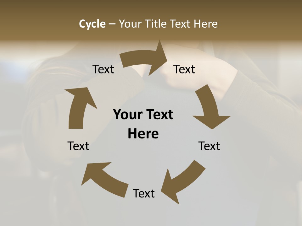 Young Woman Resting On Back Of Chair PowerPoint Template