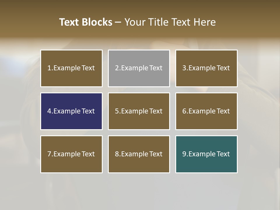 Young Woman Resting On Back Of Chair PowerPoint Template