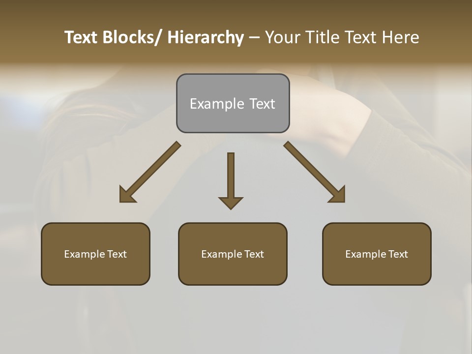 Young Woman Resting On Back Of Chair PowerPoint Template