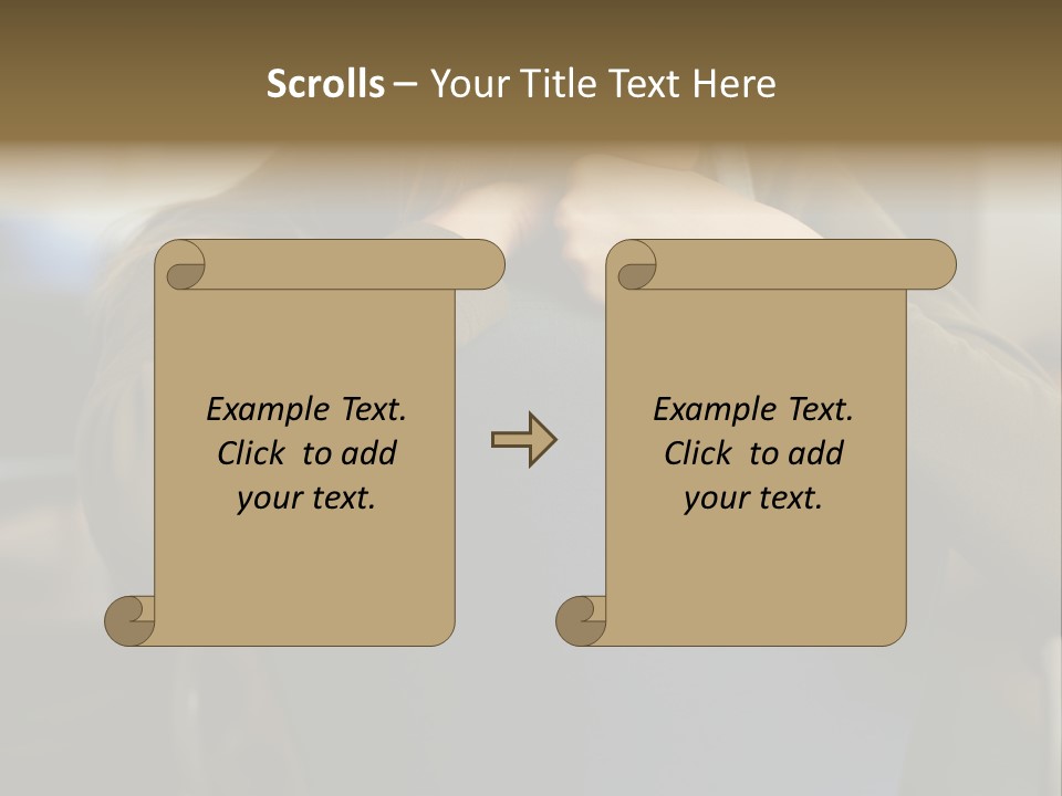 Young Woman Resting On Back Of Chair PowerPoint Template