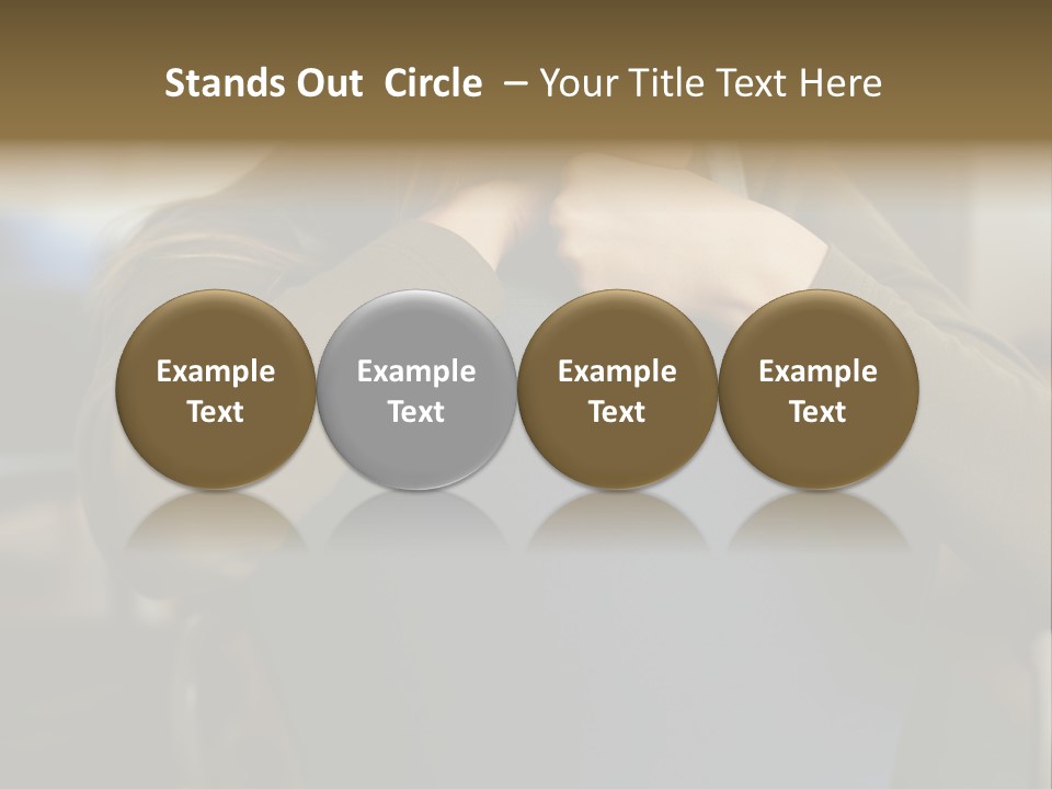 Young Woman Resting On Back Of Chair PowerPoint Template