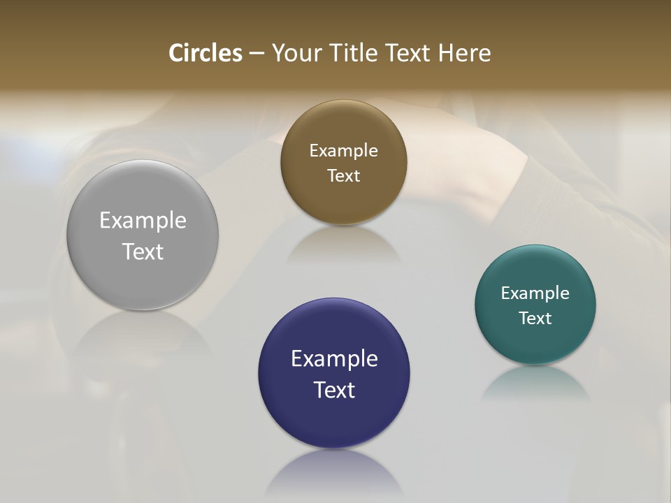 Young Woman Resting On Back Of Chair PowerPoint Template