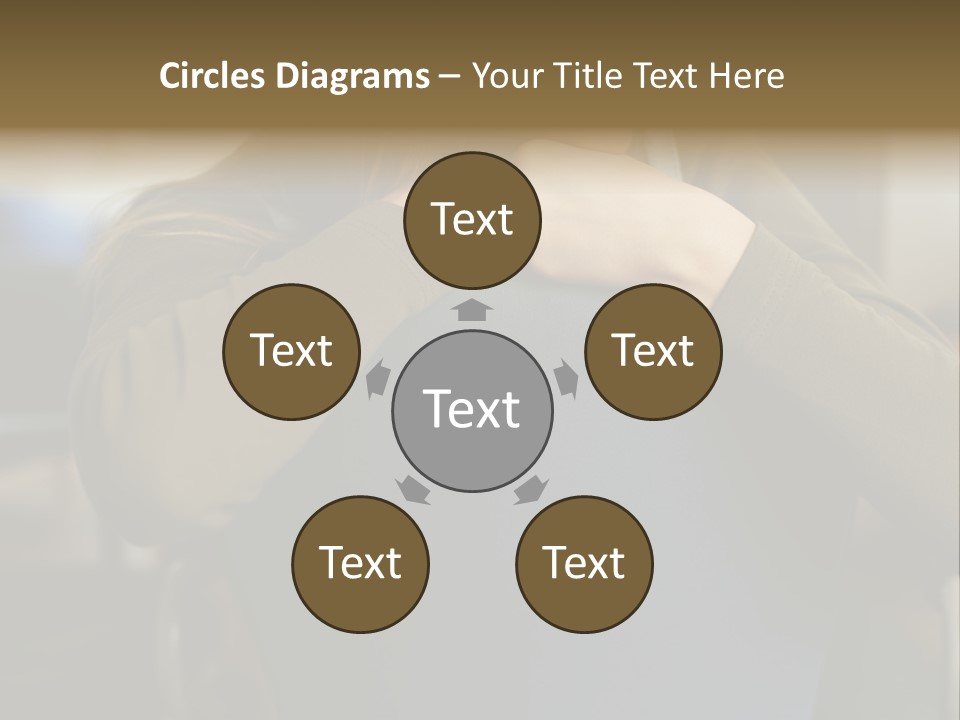 Young Woman Resting On Back Of Chair PowerPoint Template