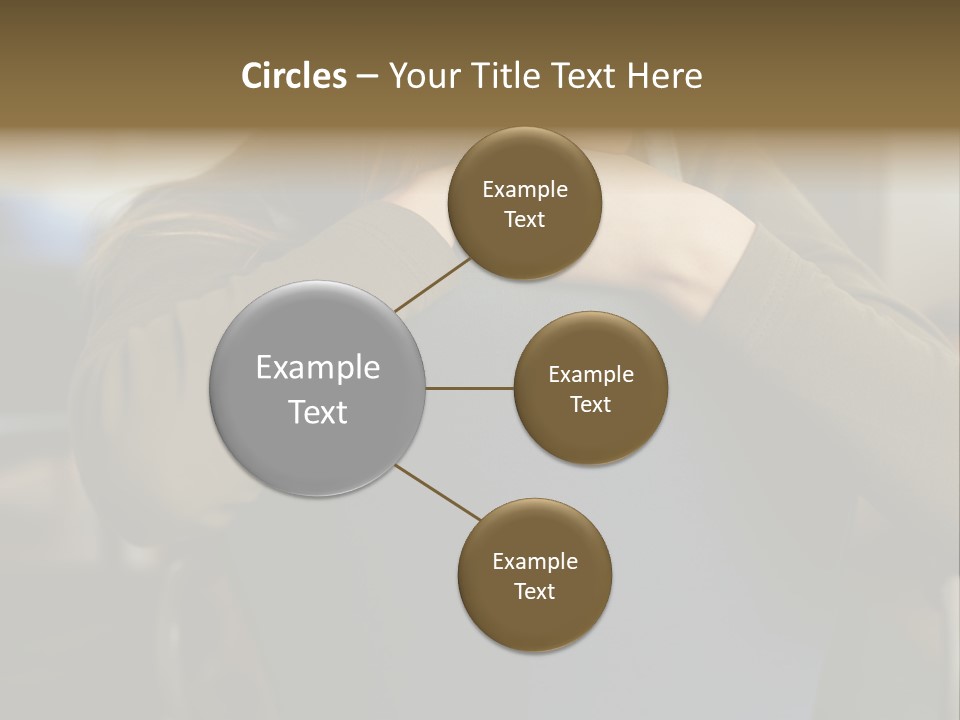 Young Woman Resting On Back Of Chair PowerPoint Template