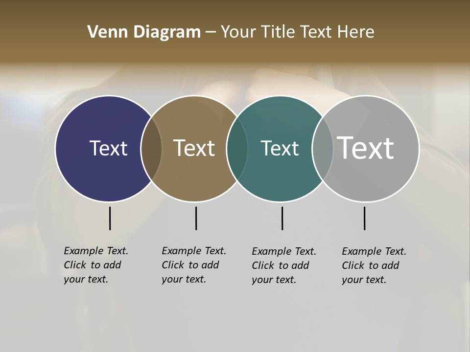 Young Woman Resting On Back Of Chair PowerPoint Template