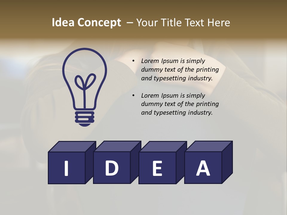 Young Woman Resting On Back Of Chair PowerPoint Template