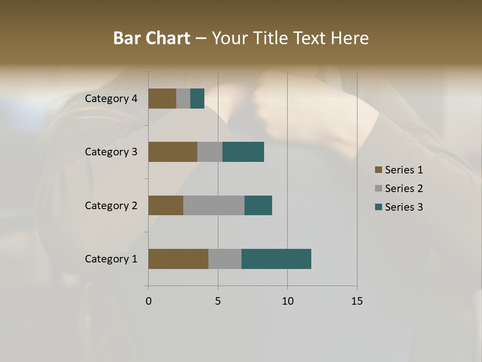 Young Woman Resting On Back Of Chair PowerPoint Template