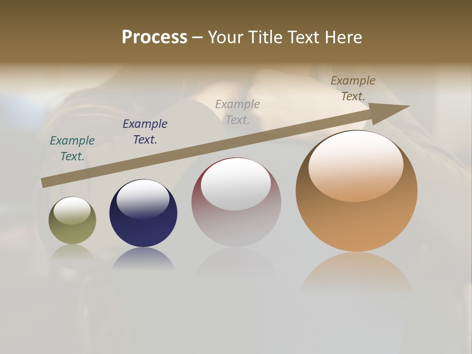 Young Woman Resting On Back Of Chair PowerPoint Template