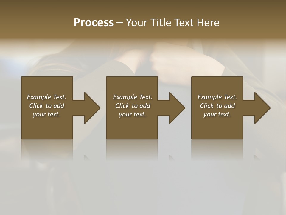 Young Woman Resting On Back Of Chair PowerPoint Template