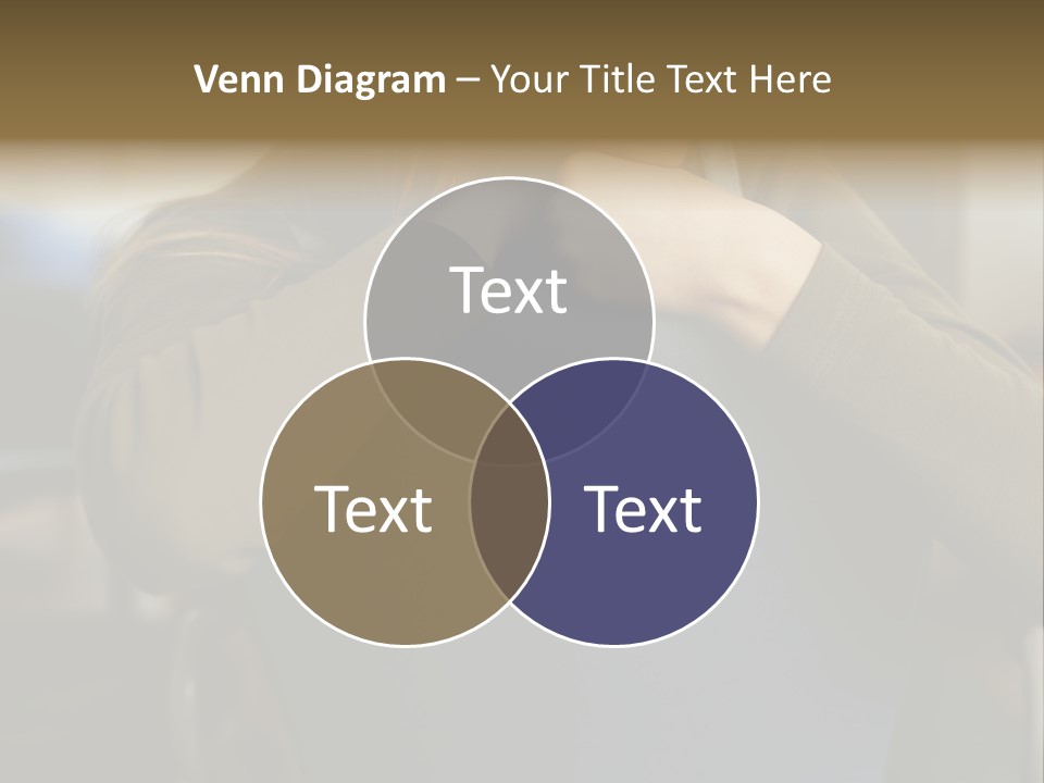 Young Woman Resting On Back Of Chair PowerPoint Template