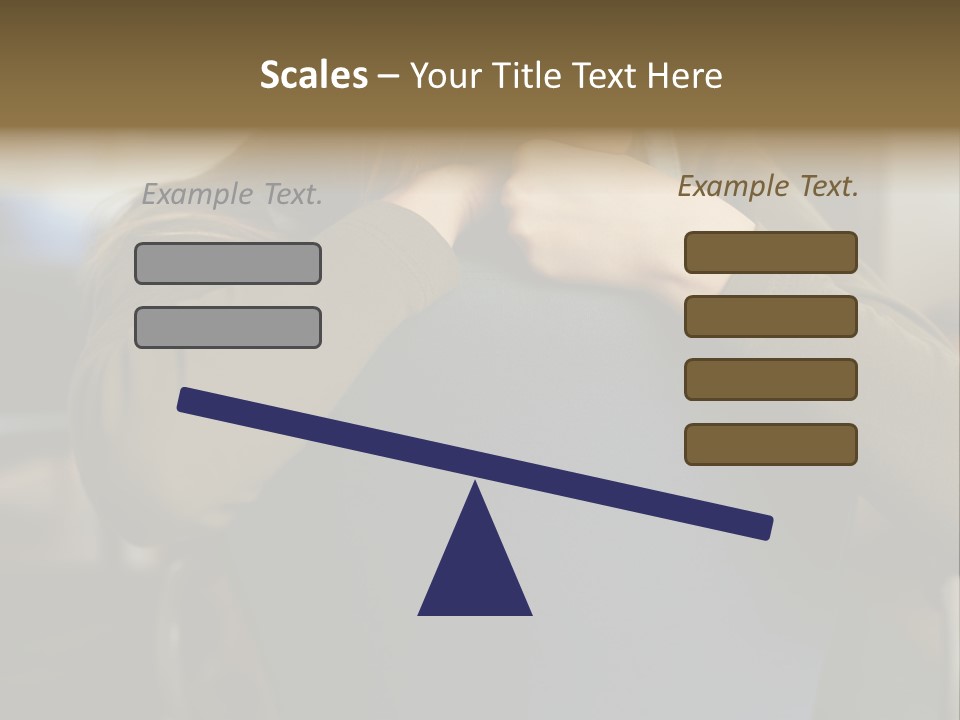 Young Woman Resting On Back Of Chair PowerPoint Template