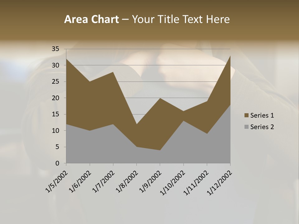 Young Woman Resting On Back Of Chair PowerPoint Template