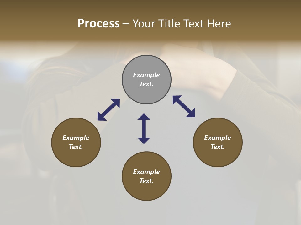 Young Woman Resting On Back Of Chair PowerPoint Template