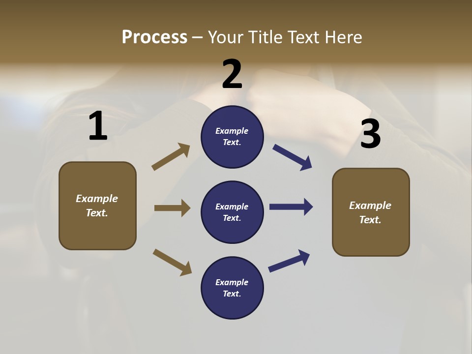 Young Woman Resting On Back Of Chair PowerPoint Template