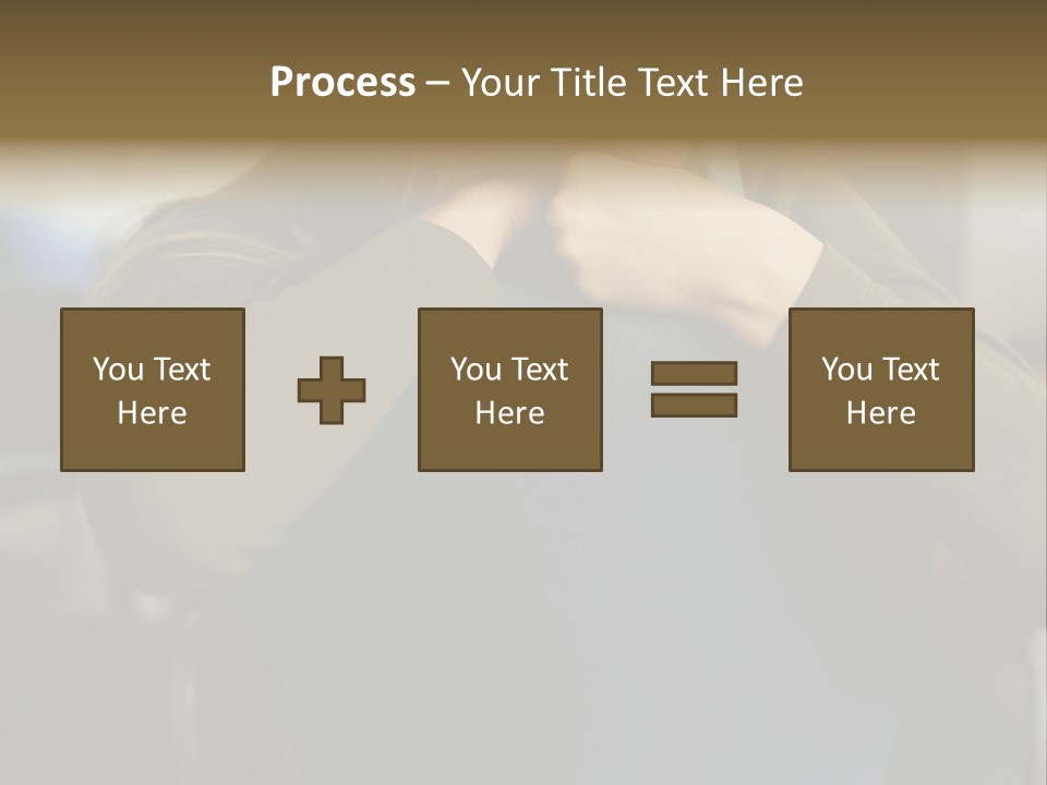 Young Woman Resting On Back Of Chair PowerPoint Template