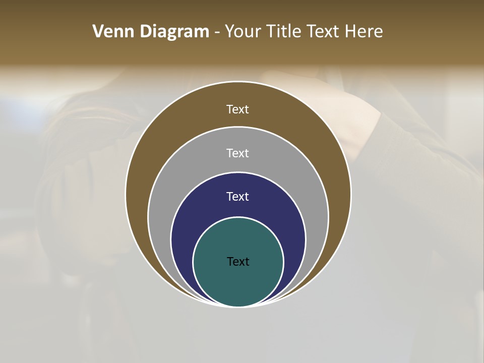 Young Woman Resting On Back Of Chair PowerPoint Template