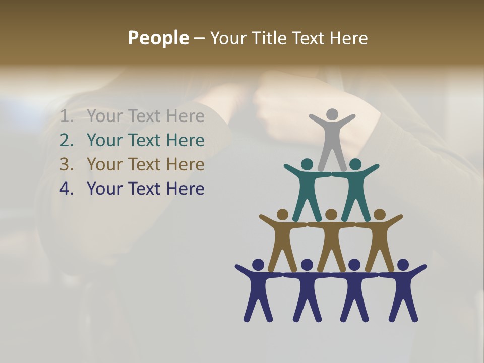 Young Woman Resting On Back Of Chair PowerPoint Template