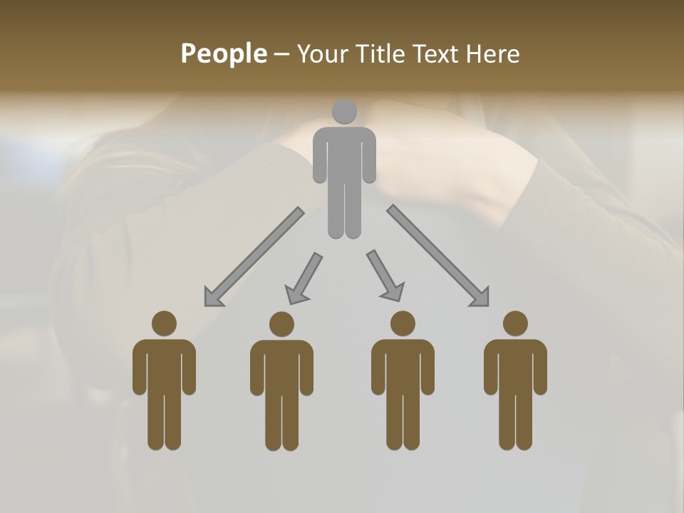 Young Woman Resting On Back Of Chair PowerPoint Template