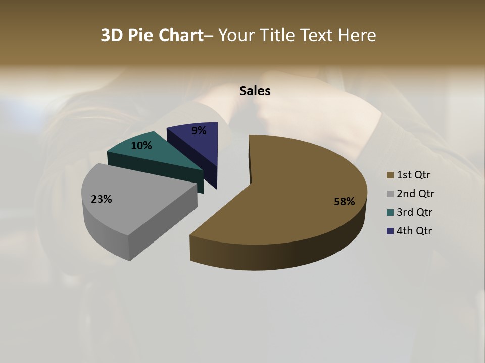 Young Woman Resting On Back Of Chair PowerPoint Template