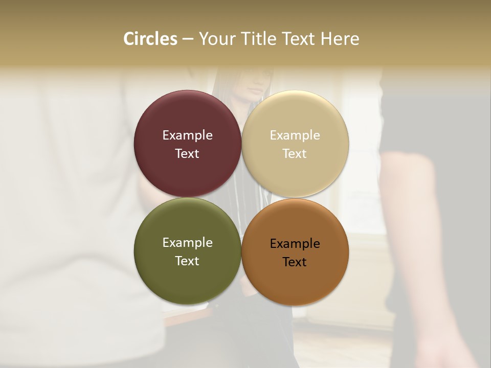 Two Young Men Approaching Young Woman PowerPoint Template