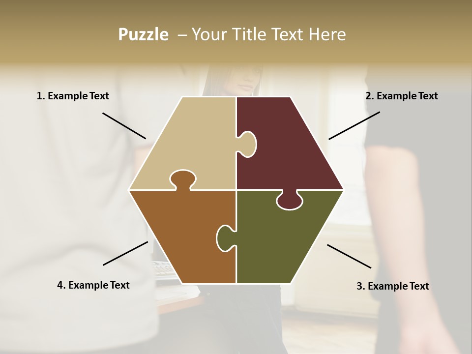 Two Young Men Approaching Young Woman PowerPoint Template