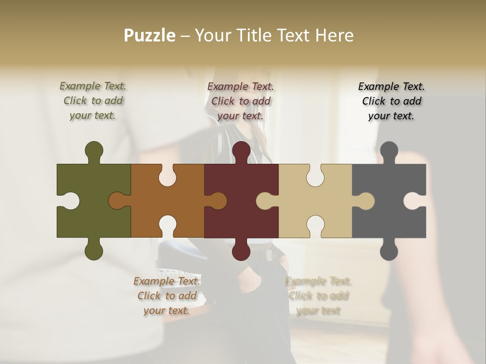 Two Young Men Approaching Young Woman PowerPoint Template