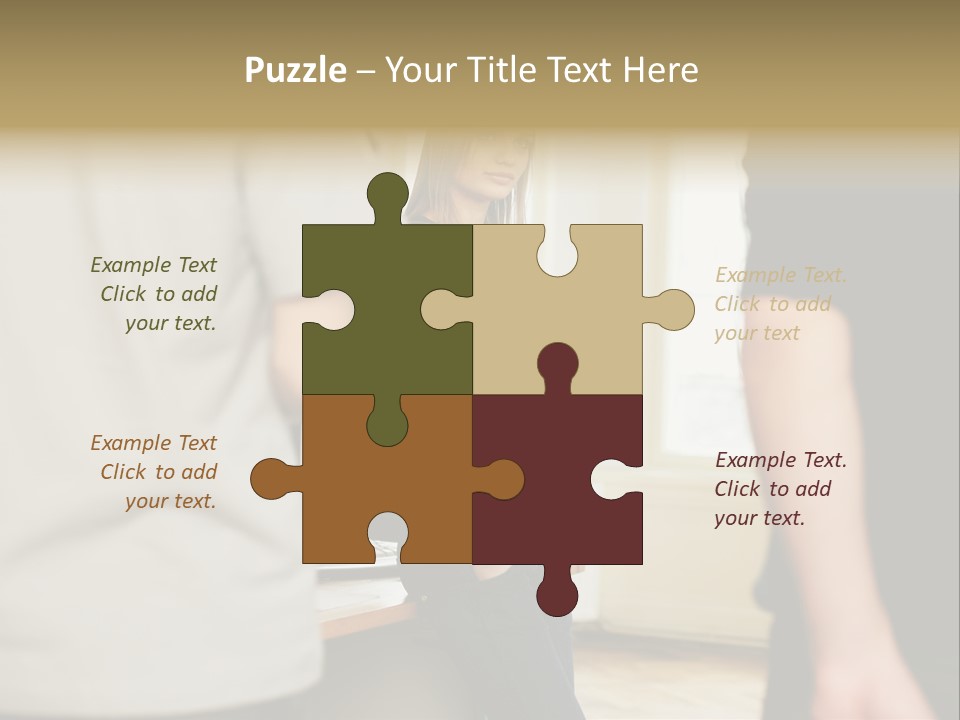 Two Young Men Approaching Young Woman PowerPoint Template