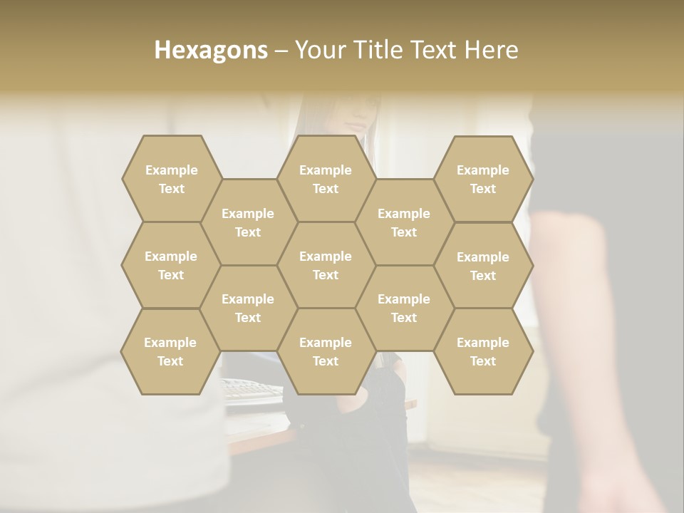 Two Young Men Approaching Young Woman PowerPoint Template