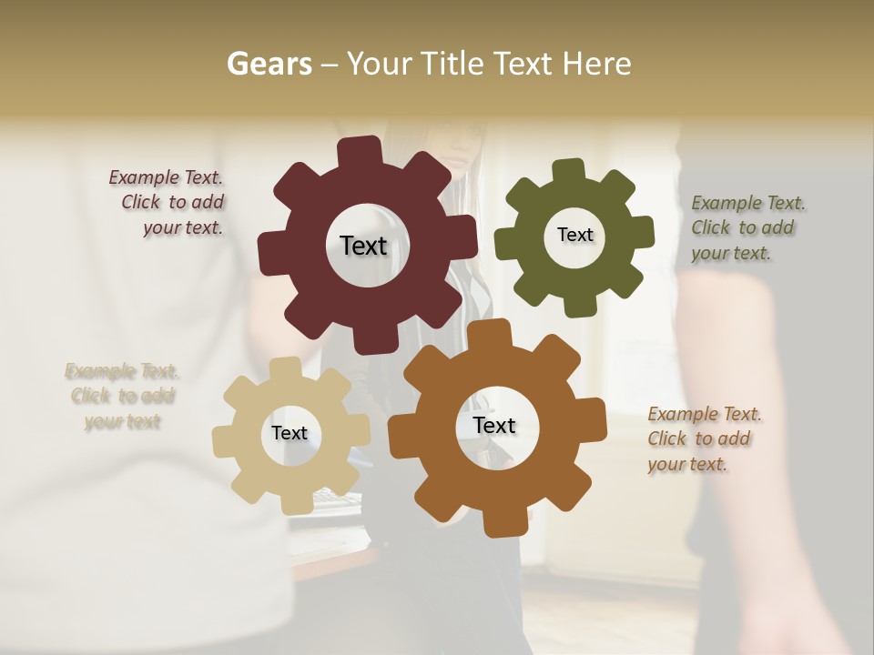 Two Young Men Approaching Young Woman PowerPoint Template