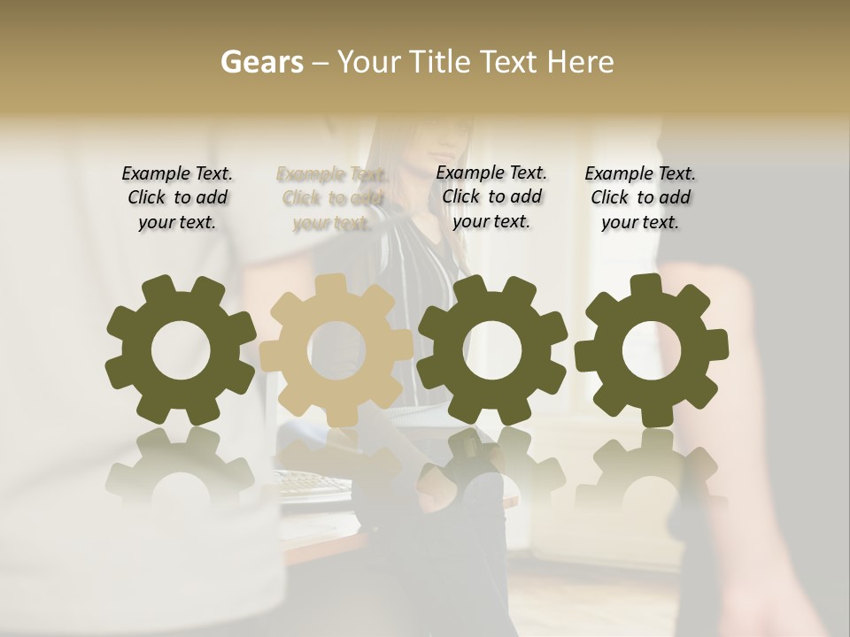 Two Young Men Approaching Young Woman PowerPoint Template