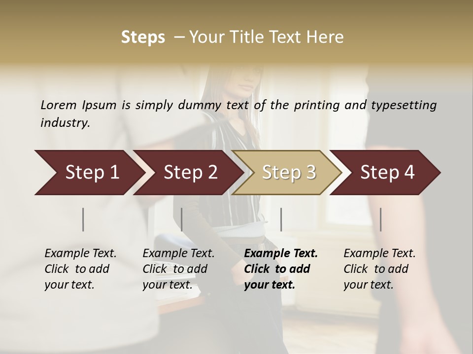 Two Young Men Approaching Young Woman PowerPoint Template
