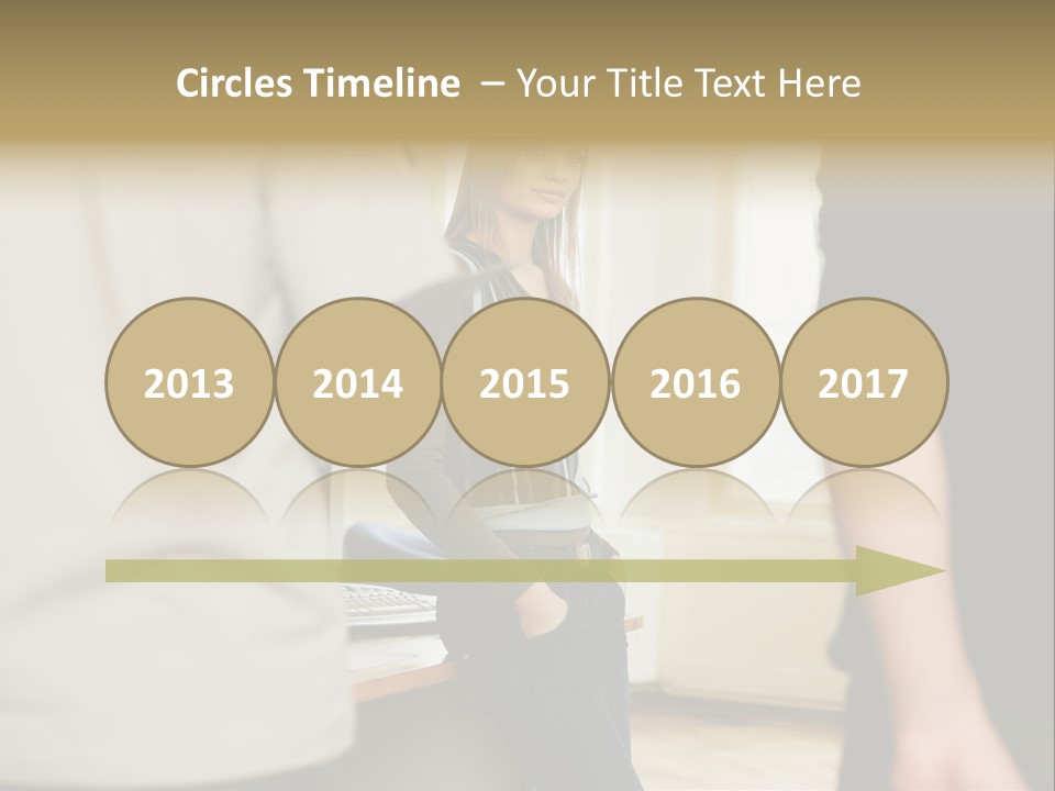 Two Young Men Approaching Young Woman PowerPoint Template