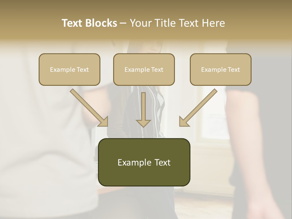 Two Young Men Approaching Young Woman PowerPoint Template