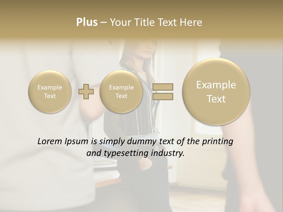 Two Young Men Approaching Young Woman PowerPoint Template