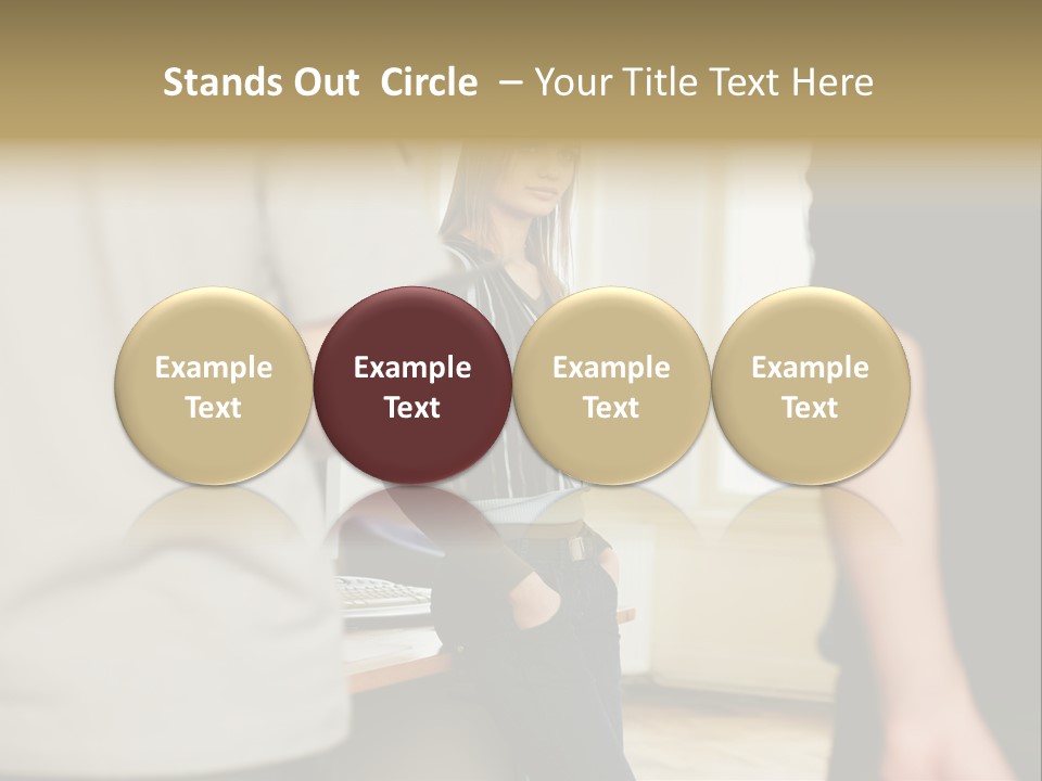 Two Young Men Approaching Young Woman PowerPoint Template