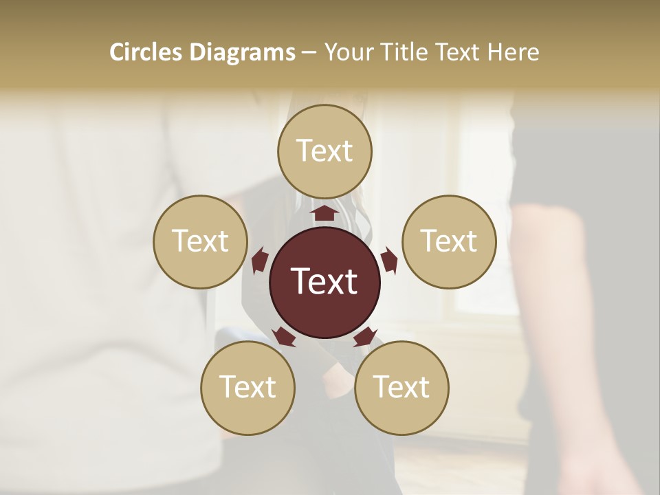 Two Young Men Approaching Young Woman PowerPoint Template