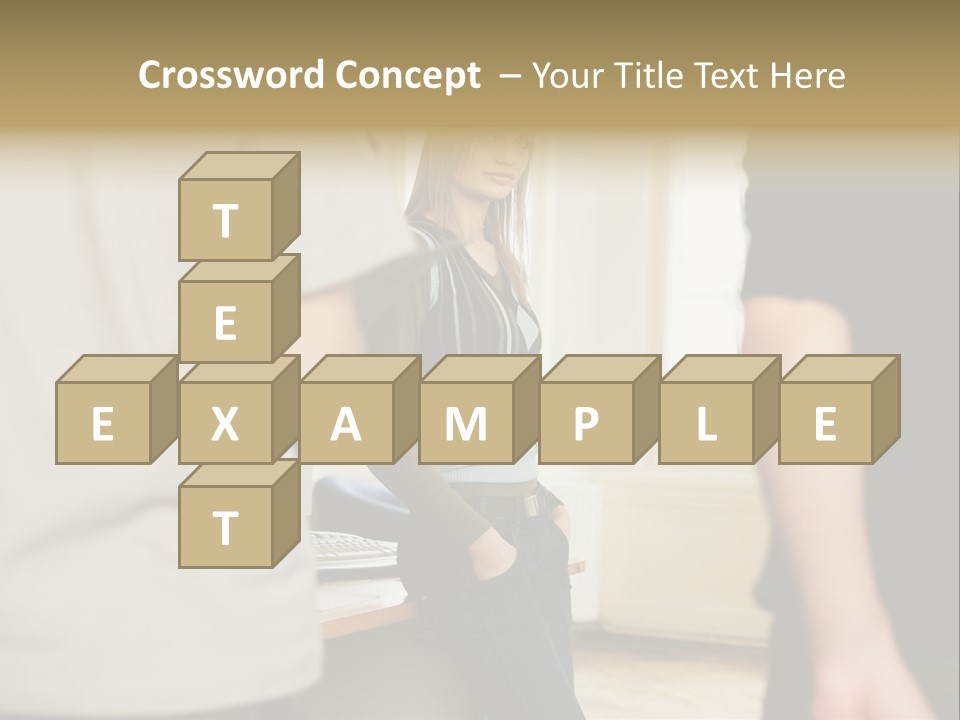 Two Young Men Approaching Young Woman PowerPoint Template