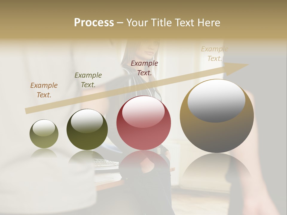 Two Young Men Approaching Young Woman PowerPoint Template