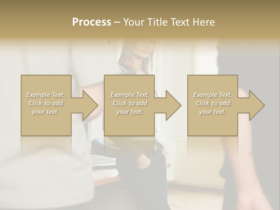 Two Young Men Approaching Young Woman PowerPoint Template