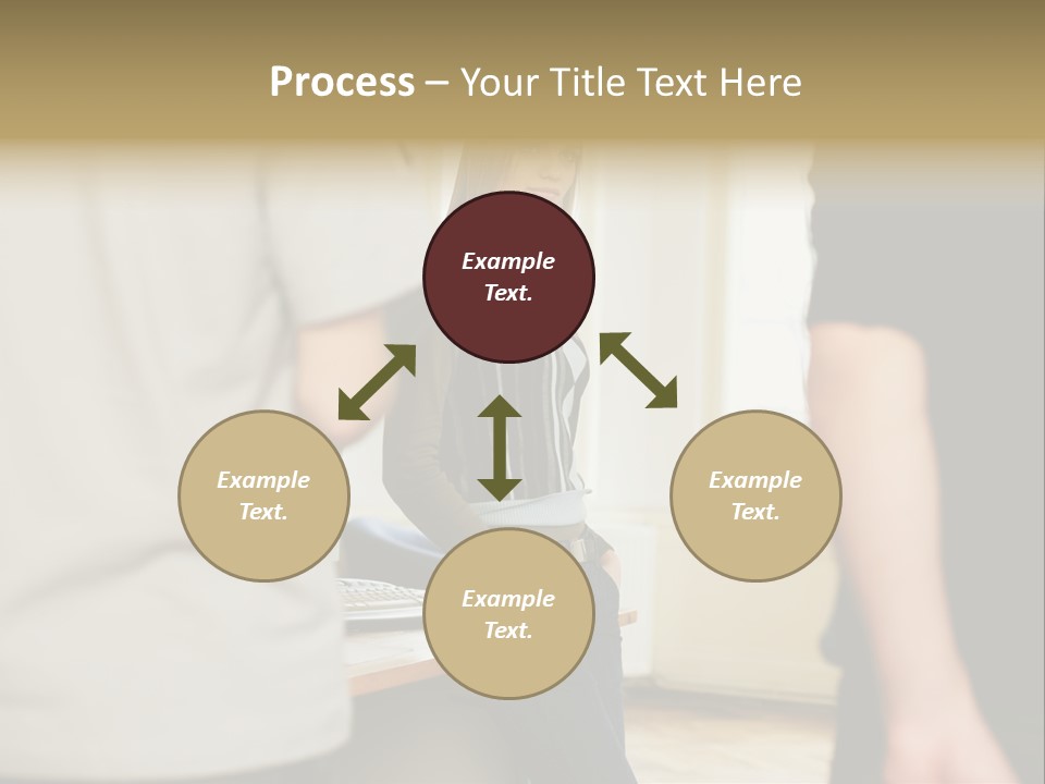Two Young Men Approaching Young Woman PowerPoint Template