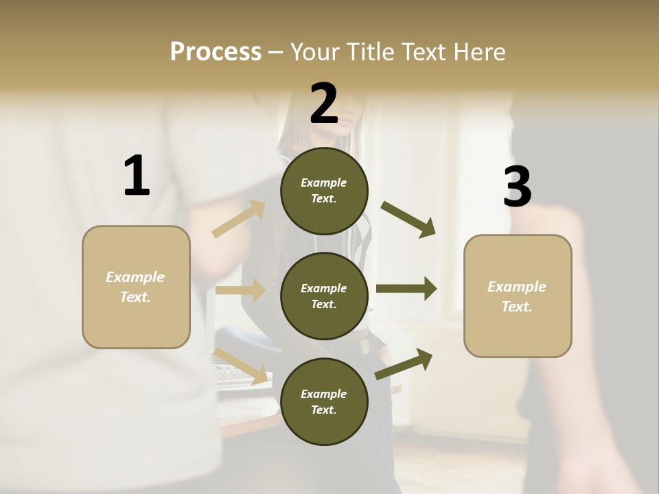 Two Young Men Approaching Young Woman PowerPoint Template