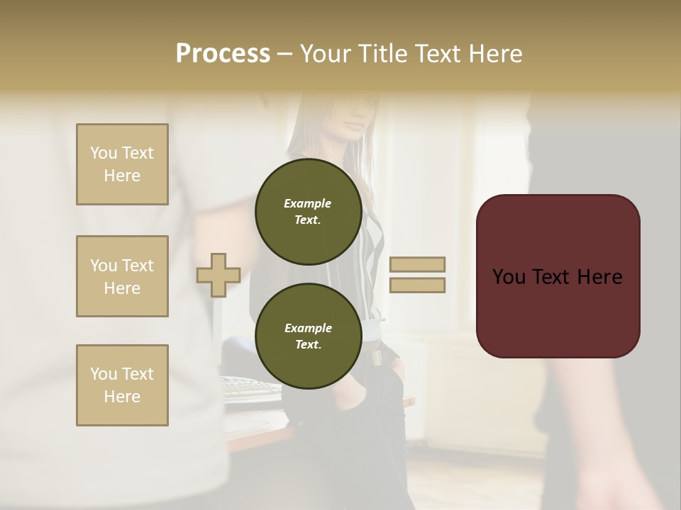 Two Young Men Approaching Young Woman PowerPoint Template