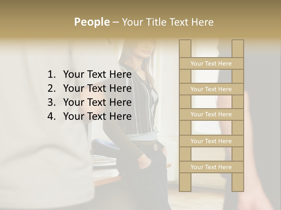 Two Young Men Approaching Young Woman PowerPoint Template