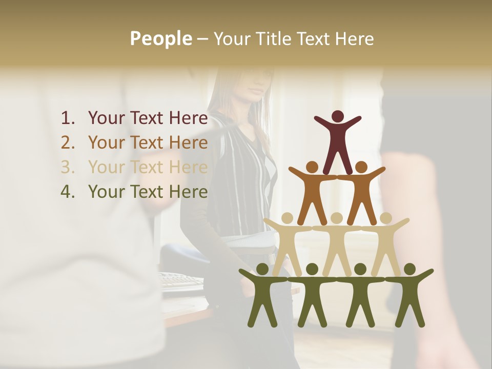 Two Young Men Approaching Young Woman PowerPoint Template