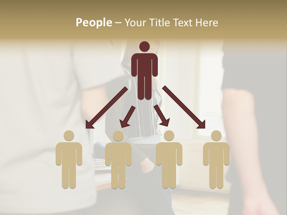 Two Young Men Approaching Young Woman PowerPoint Template