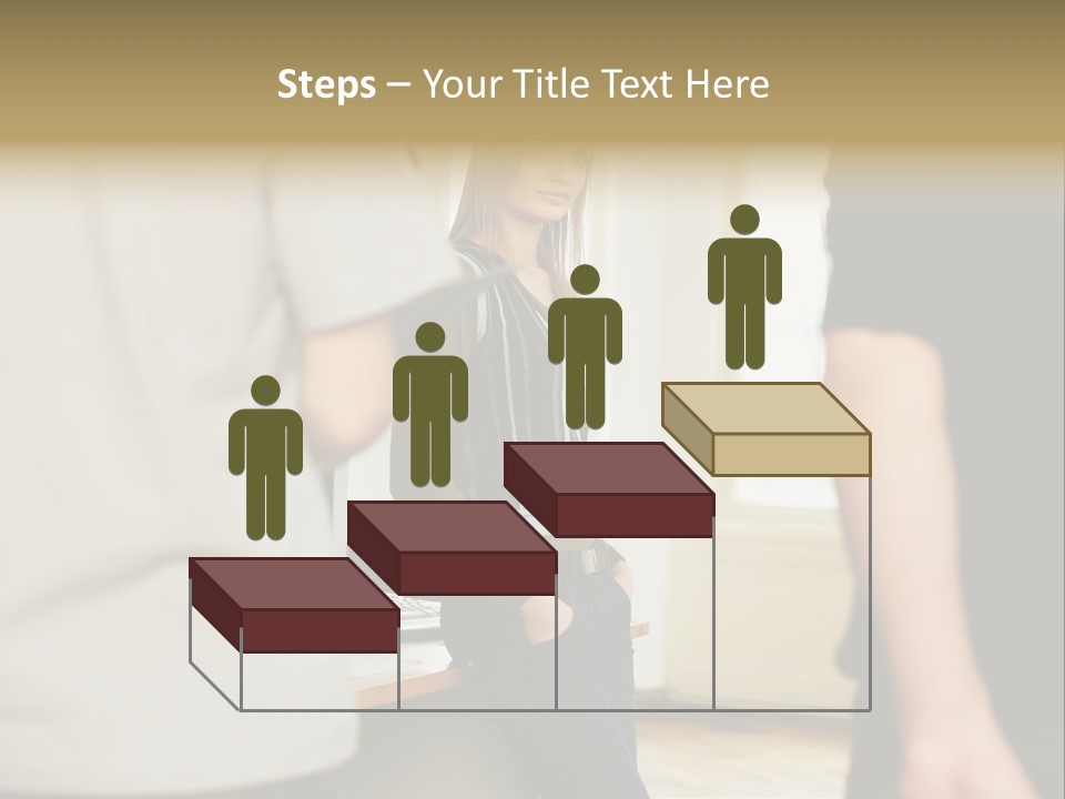 Two Young Men Approaching Young Woman PowerPoint Template