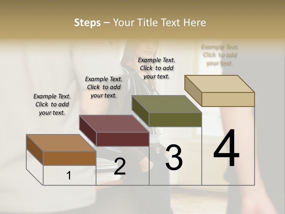 Two Young Men Approaching Young Woman PowerPoint Template