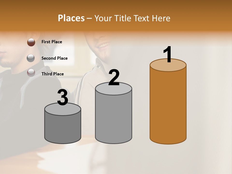 Man Looking Over Colleague's Shoulder PowerPoint Template